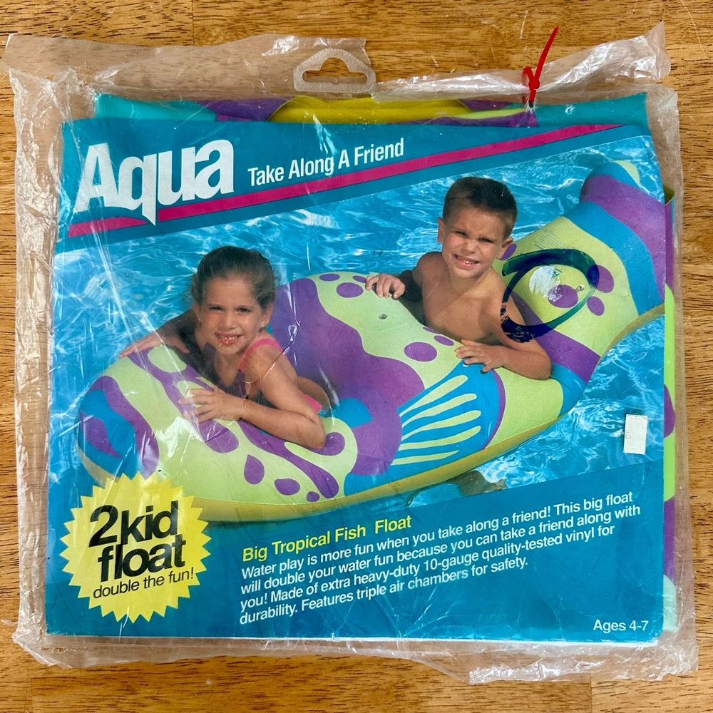 Vintage 90s Aqua Big Tropical Fish Float (2 Kid Float)